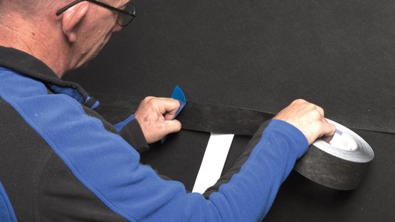 5b. Alternative en cas de bardages à claire-voie : collage du chevauchement avec TESCON INVIS