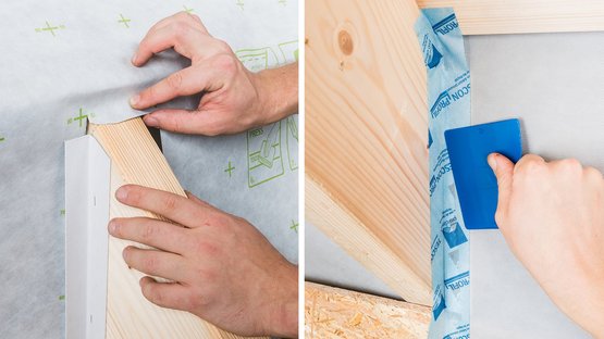 10b. Raccord en angle de la membrane avec appui