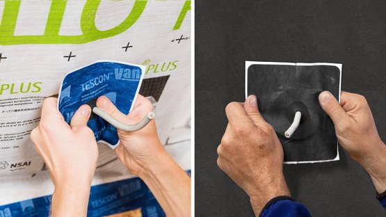 1. Passer le câble et aligner la manchette