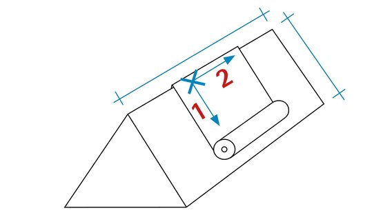 e. Indications concernant le positionnement et le sens de déroulement (longitudinal et transversal)